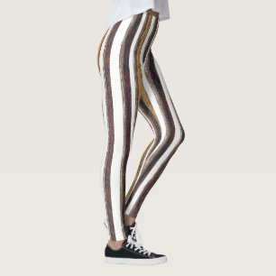 Legging Gamas Verticais Marrom e Branco Terrestres