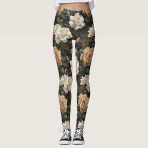 Legging Gardênias Flor Levantamento de Peso Gardênias Flor