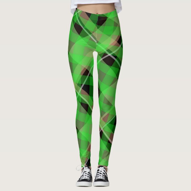 Legging Garota Sassy, Ruas irlandesas bonitas. Xadrez do d (Frente)