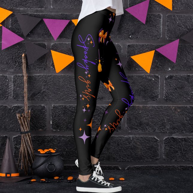 Legging Garotas Loucas no Halloween Roxo Laranja e Preto (Criador carregado)