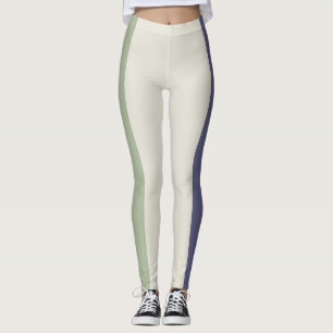 Legging Garrafas verdes e tiras roxas