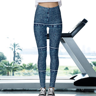 Legging Gata Mãe Amante de Animais de Estimação Jeans Azul