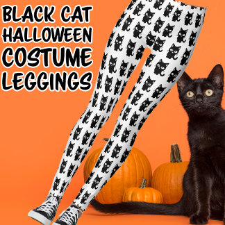 Legging Gatinho de Dia das Bruxas de Gatos Pretos