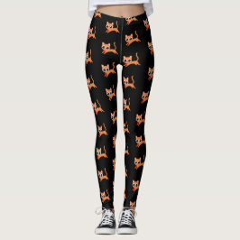 Legging Gatinho Laranja Fugindo com Coração