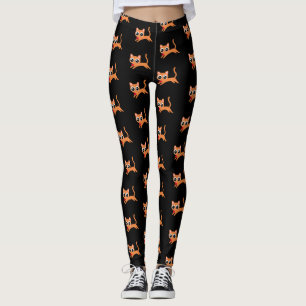 Legging Gatinho Laranja Fugindo com Coração