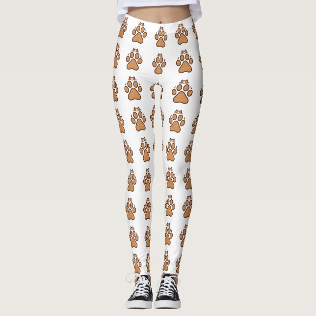 Legging Gato Bonito Escondendo em Impressão de Pata - Ilus (Frente)