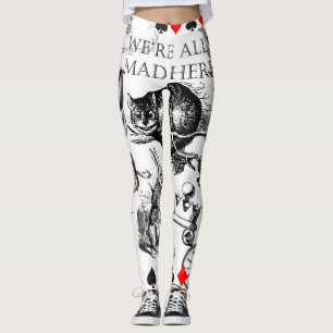 Legging Gato de Cheshire clássico alice no país das maravi