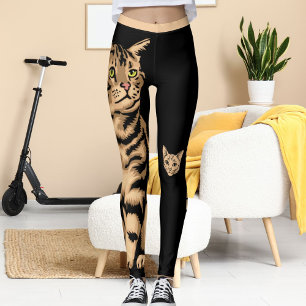 Legging Gato-de-gato-do-mato-preto personalizado