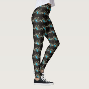 Legging Gato de gato malhado com a pena por Shirley Taylor