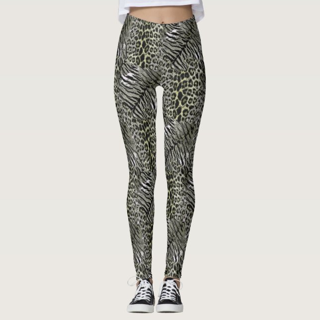 Legging Gato de pele de tigre-leopardo com manchas (Frente)