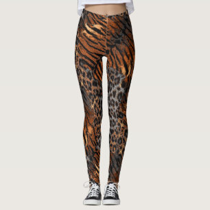 Legging Gato de pele de tigre-leopardo com manchas