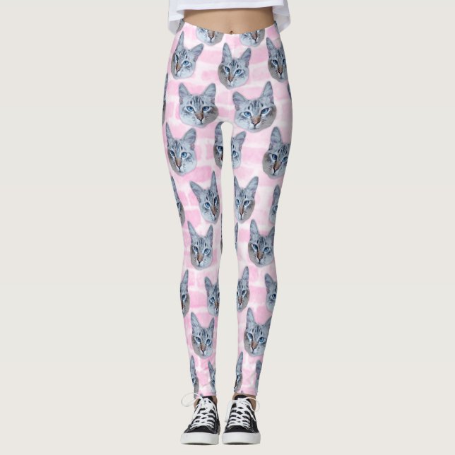 Legging Gato de Tito do rosa Pastel (Frente)