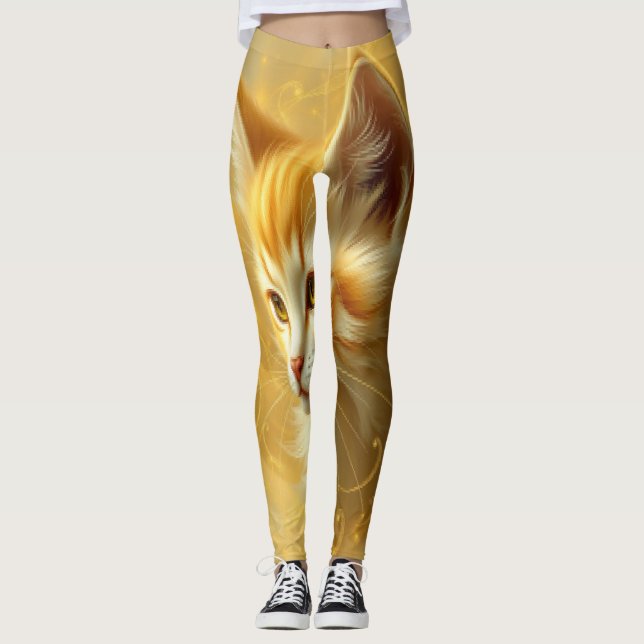 Legging Gato dourado  (Frente)