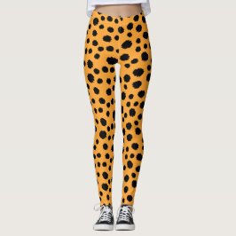 Legging Gato Estampa de Pele de Leopardo Vermelho Escuro L