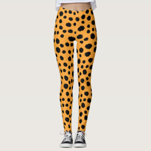Legging Gato Estampa de Pele de Leopardo Vermelho Escuro L
