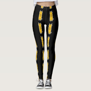 Legging Gato Fofo com Calor de Bigode Design Minimalista