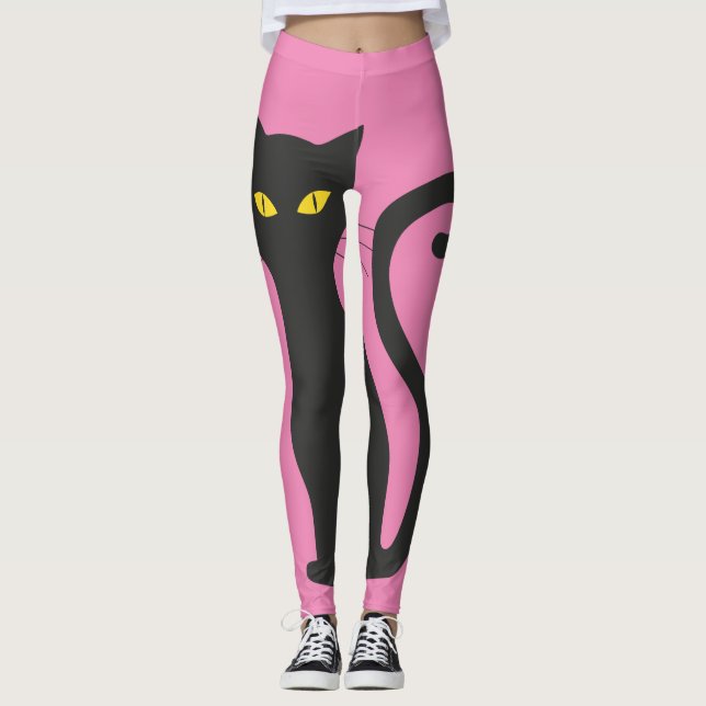 LEGGING GATO NEGRO E PINK YOGA PULGÕES (Frente)