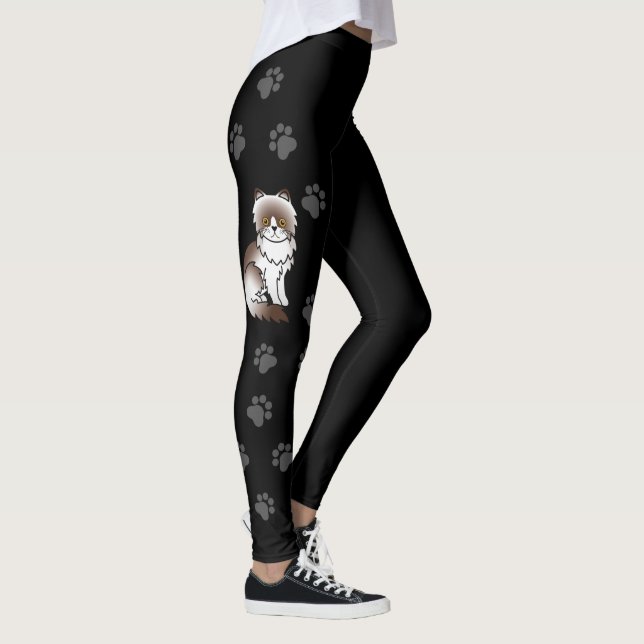 Legging Gato Persa Bi-Cor Chocolate Fofo & Pegadas Preto (Direita)