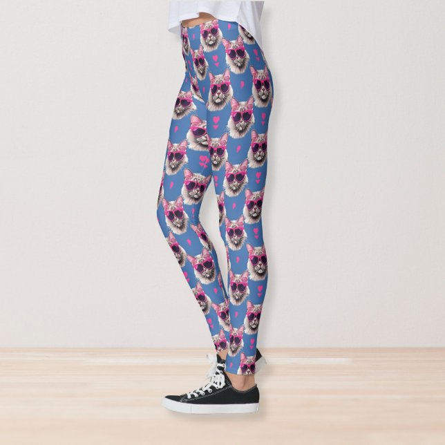 Legging Gato Persa de pop Art com óculos de sol (Criador carregado)