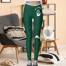 Legging Gato Personalizado Caçador Verde Listras Brancas