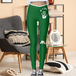 Legging Gato Personalizado Pet Floresta Verde Listras Bran