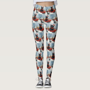 Legging Gato Preto com Lama Deixe-o nevar Natal