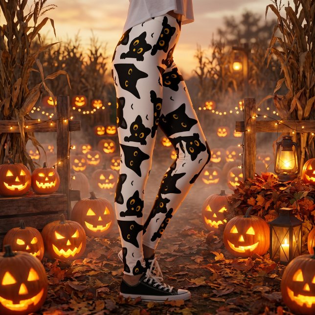 Legging Gato Preto Fofo de Halloween (Criador carregado)