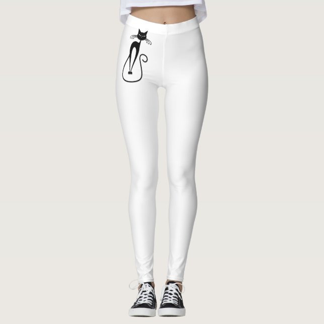 Legging Gato preto magro e caprichoso (Frente)