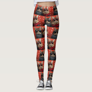 Legging Gato Siberiano com Rosas do Coração Dia dos Namora