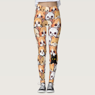 Legging Gatos brancos, gatinhos laranja, animais de estima