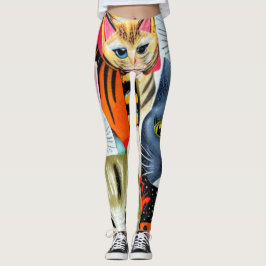 Legging Gatos Brilhantes e Bonitos