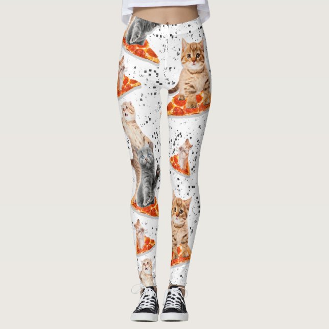 Legging Gatos De Pizza Engraçados - Hamster De Pizza Engra (Frente)