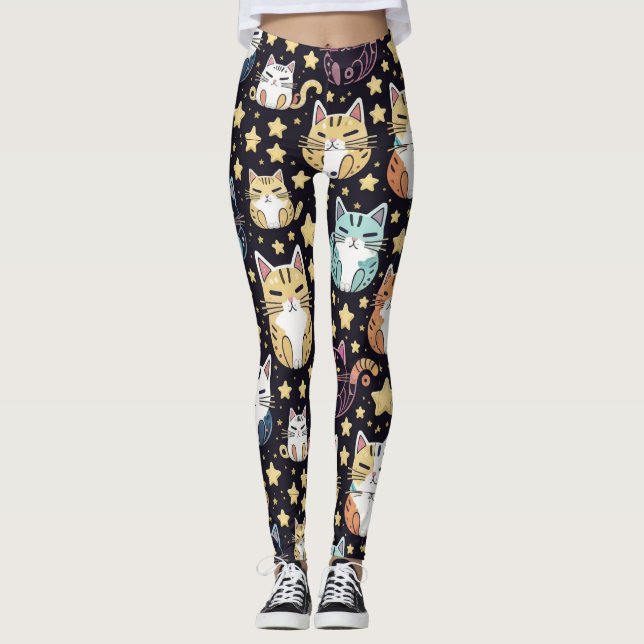 Legging gatos e estrelas (Frente)