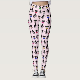 Legging Gatos elegantes com Gravatas Arcos
