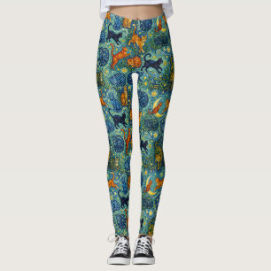 Legging Gatos em Estilo Pós-Impressionista