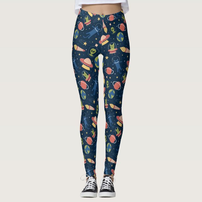 Legging Gatos espaciais legal (Frente)