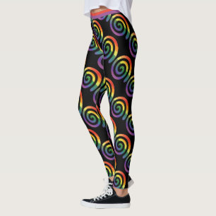 Legging Gay LGBTQ - Padrão Circular da Gama do Arco-Íris