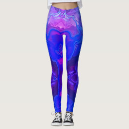 Legging Gemstone abstrato Bright Blue Roxo