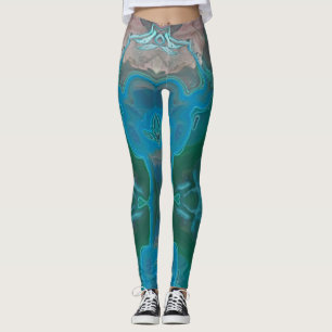 Legging Gemstone Azul Brilhante abstrato