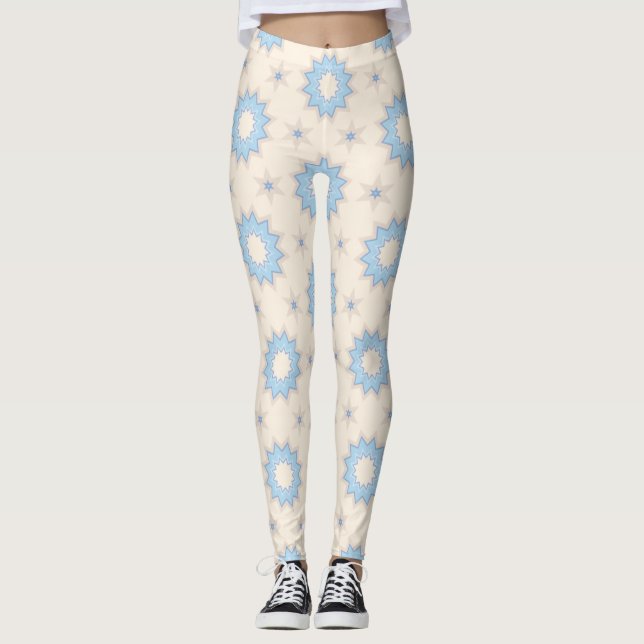 Legging Geometria Blue Starburst (Frente)