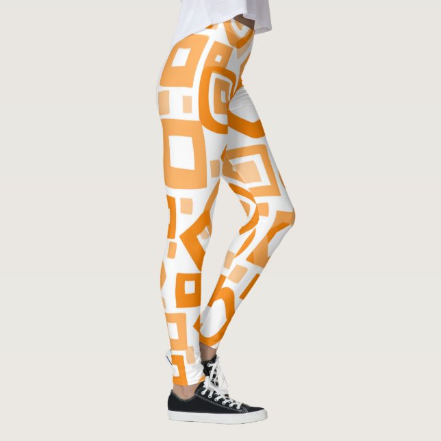 Legging Geometria branca laranjaLeggings (Direita)