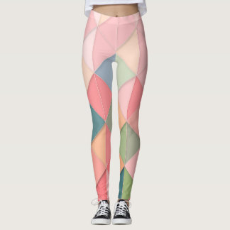 Legging geometria colorida das caneleiras