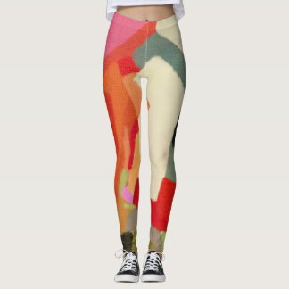 Legging Geometria de padrão multicolorido de abstrato Art