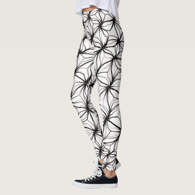 Legging Geometria de Rede – Malha de Diamante Abstrato (Esquerda)