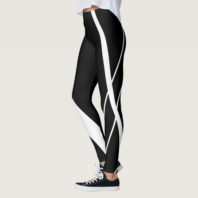 Legging Geometria Urbana Preto e Branco (Esquerda)
