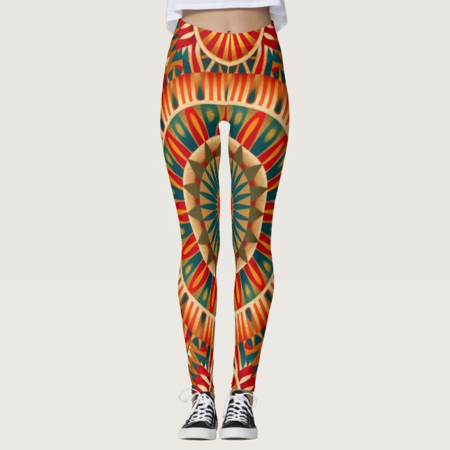 Legging Geométrico de inspiração africana (Frente)