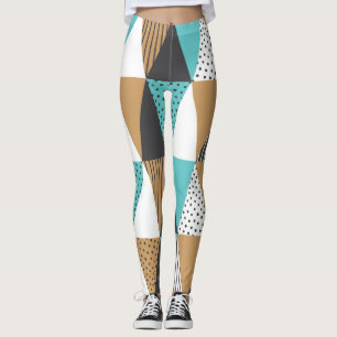 Legging Geométrico de Vintage: Ilustração de Abstrato.