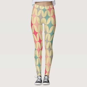 Legging Geométrico Retroativo: Padrão de Vintagem Diagonal