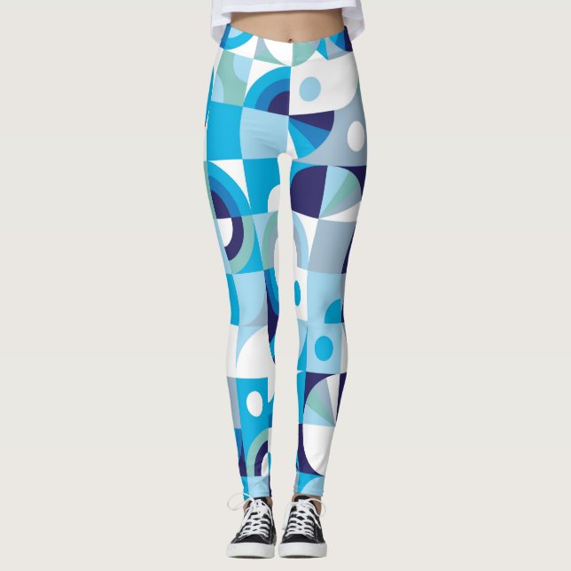 Legging Geométrico Vibrante: Moderno Sem Sede (Frente)