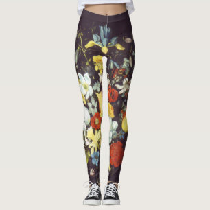 Legging Georg Flegel Grande pedaço de flores (em nicho)